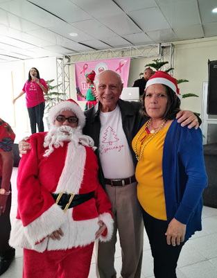 Foto con Santa Claus en la fiesta